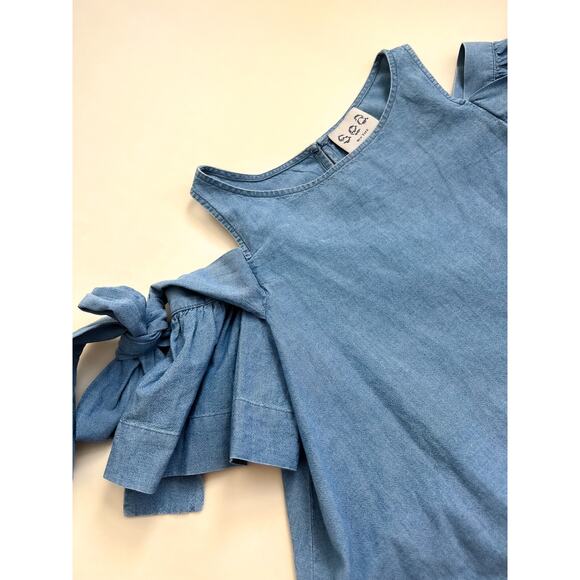 Sea New York Chambray Tie Shoulder Top - Picture 4 of 6